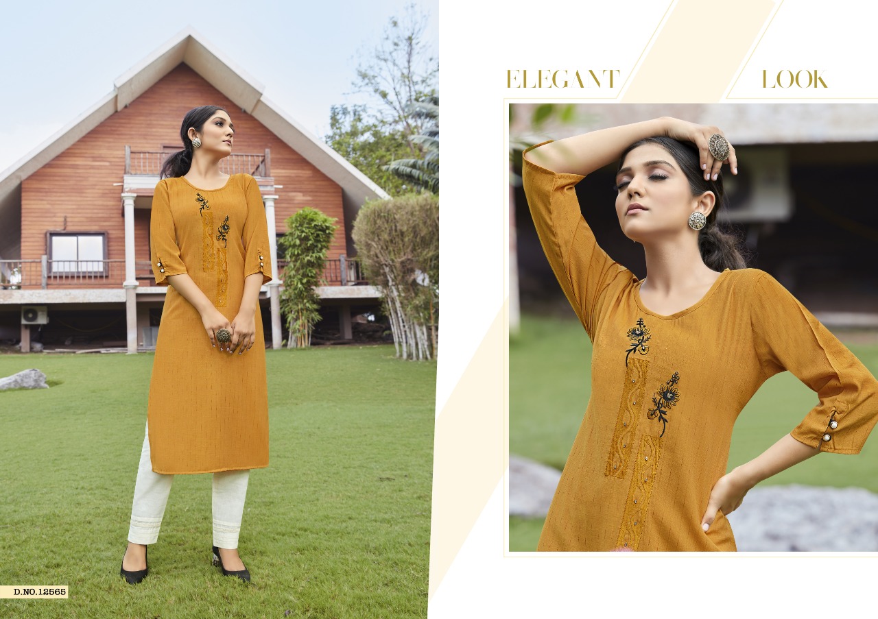 Kalaroop Broccoli Designer Rayon Kurti Wholesale Rate