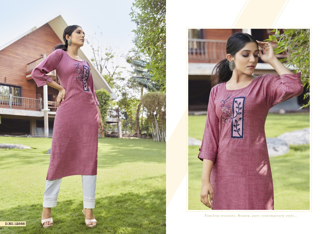 Kalaroop Broccoli Designer Rayon Kurti Wholesale Rate