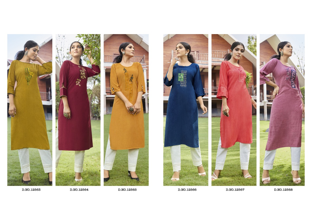 Kalaroop Broccoli Designer Rayon Kurti Wholesale Rate