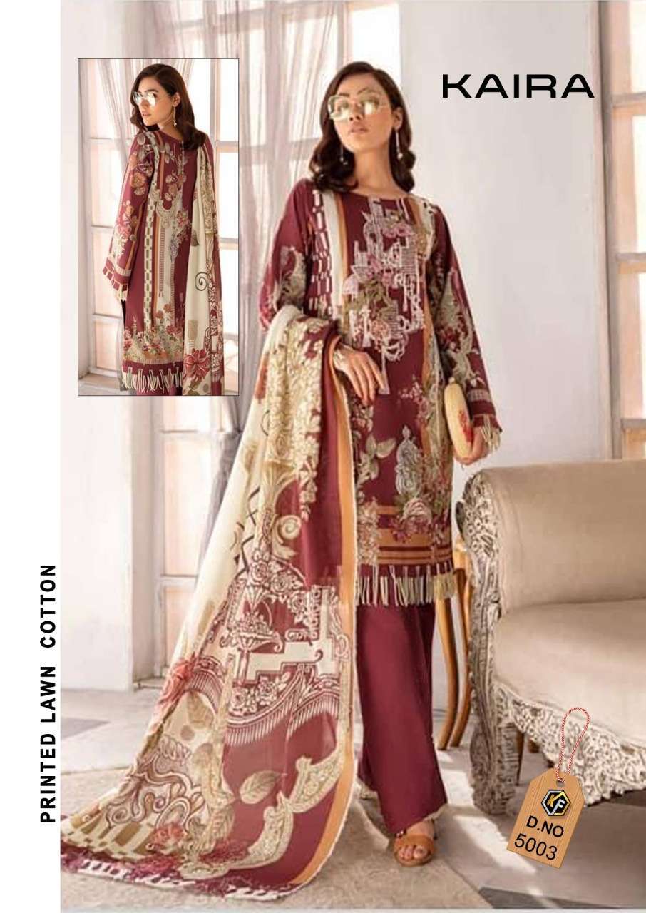 Keval Fab Kaira Vol 5 Luxury Lawn Cotton  Buy  Karachi Cotton Dress Material Wholesale