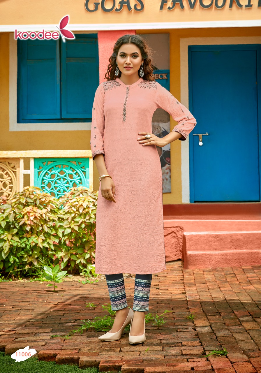 Koodee Kashvi Vol 1 Ethnic Fancy Kurti With Bottom Catalog
