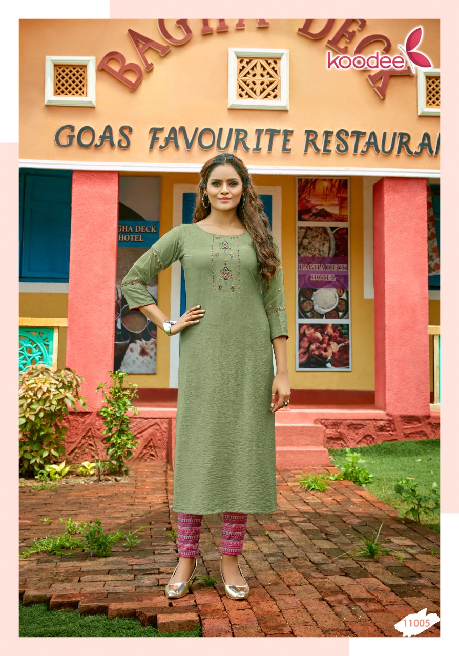 Koodee Kashvi Vol 1 Ethnic Fancy Kurti With Bottom Catalog