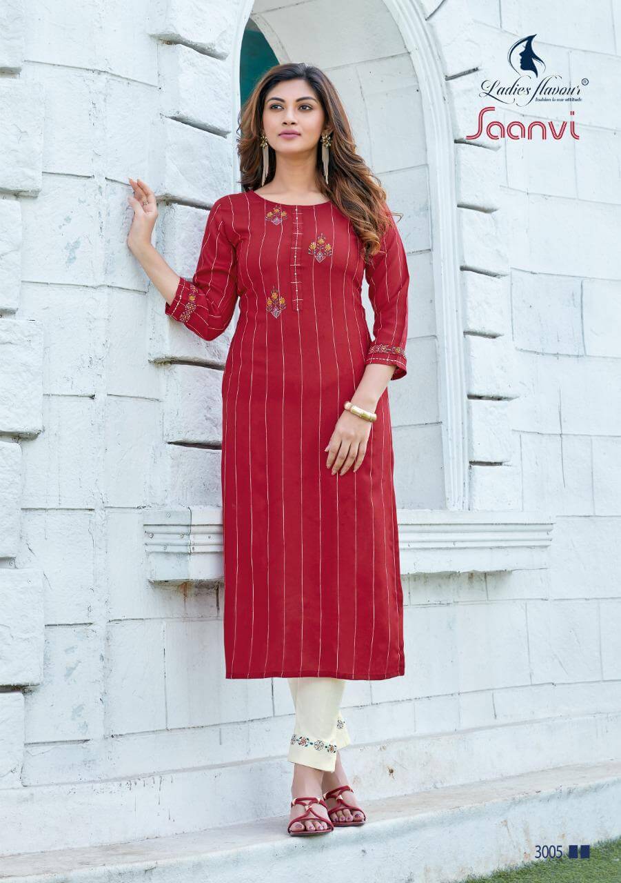 Ladies Flavour Saanvi Ethnic Wear Kurti With Bottom  Catalog