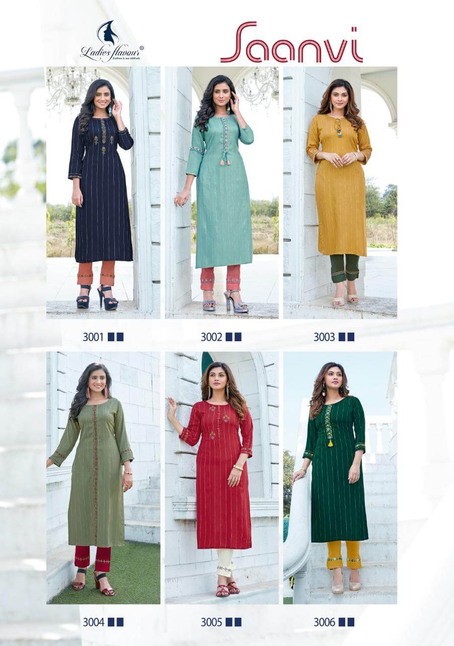 Ladies Flavour Saanvi Ethnic Wear Kurti With Bottom  Catalog