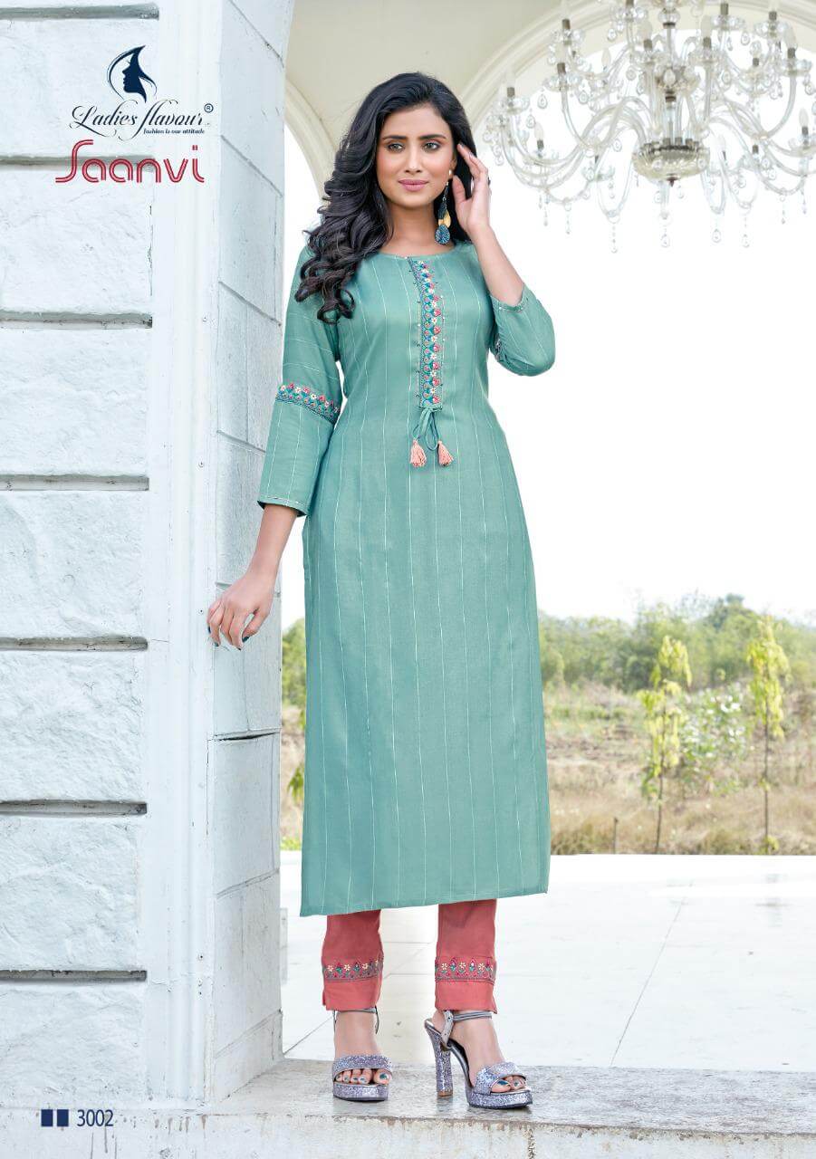 Ladies Flavour Saanvi Ethnic Wear Kurti With Bottom  Catalog