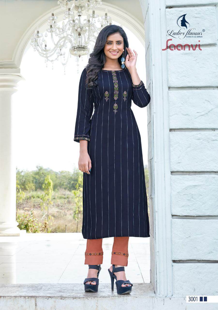 Ladies Flavour Saanvi Ethnic Wear Kurti With Bottom  Catalog