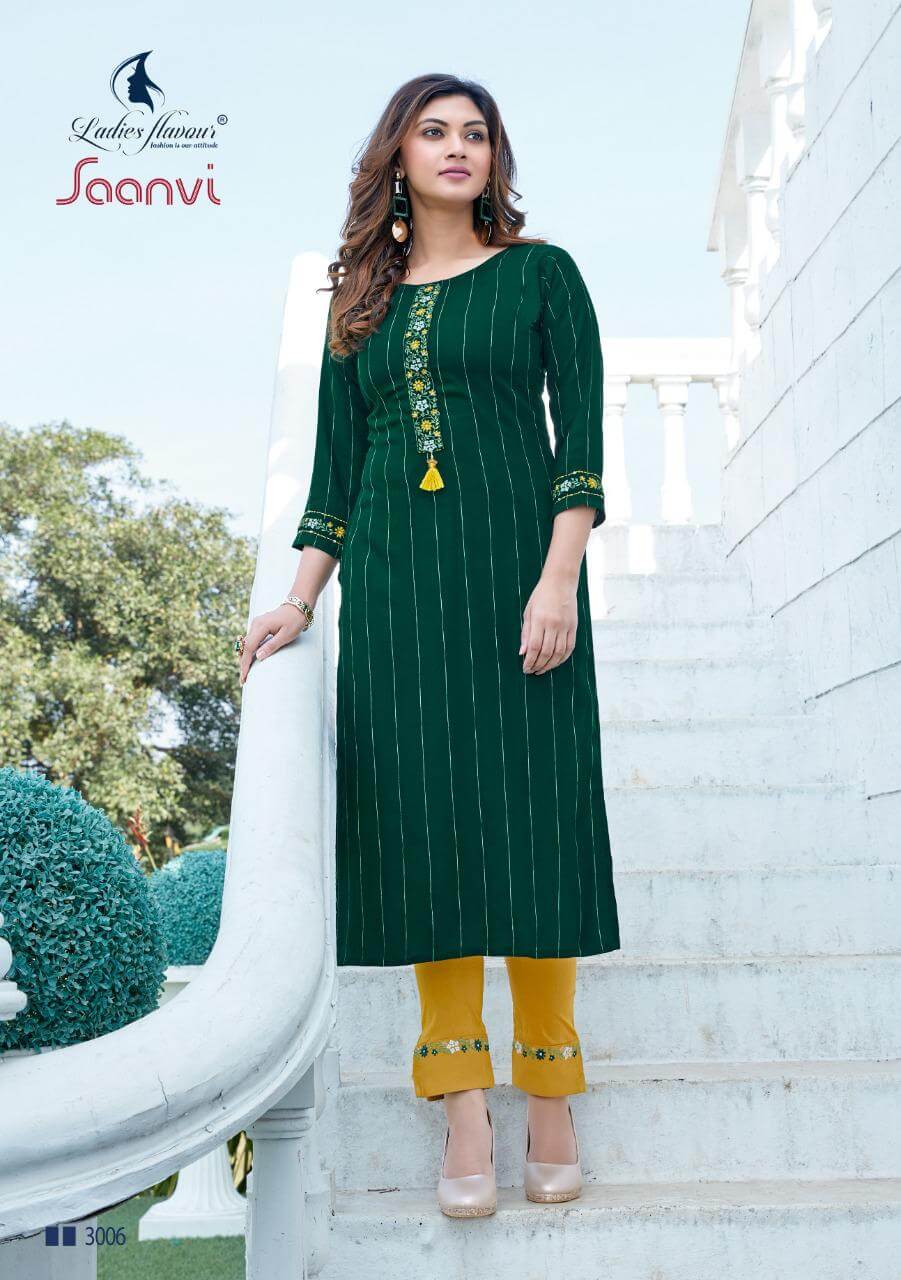 Ladies Flavour Saanvi Ethnic Wear Kurti With Bottom  Catalog