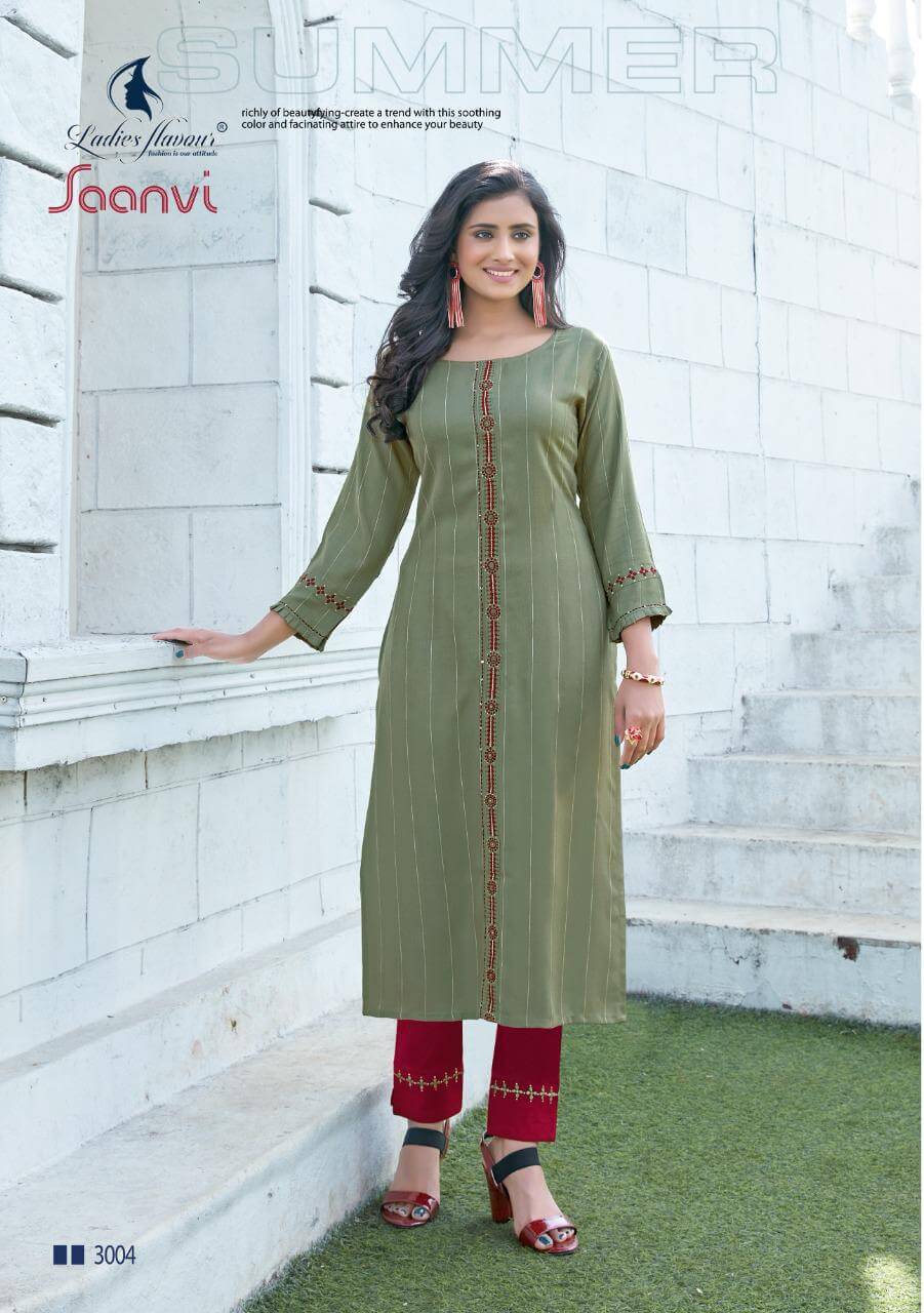 Ladies Flavour Saanvi Ethnic Wear Kurti With Bottom  Catalog