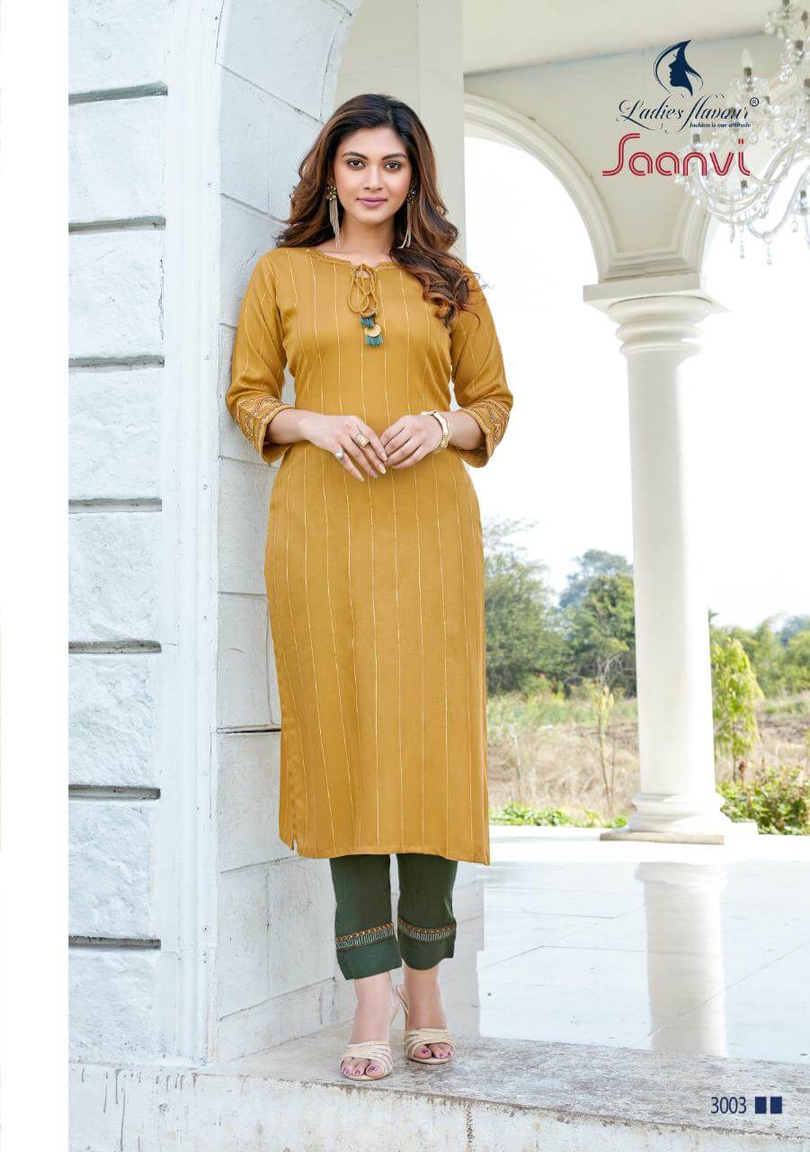 Ladies Flavour Saanvi Ethnic Wear Kurti With Bottom  Catalog