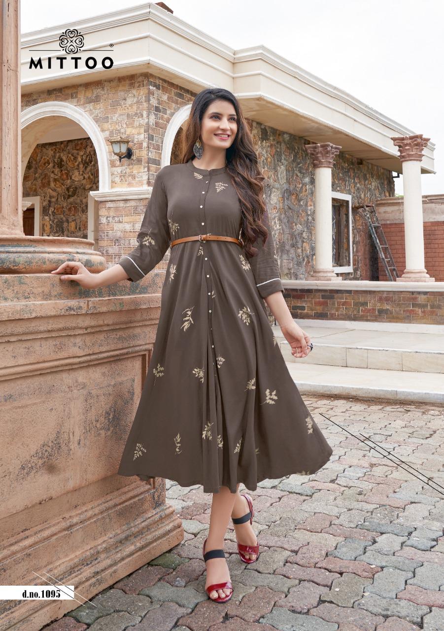 Mittoo Belt Vol  5 Fancy Rayon Print Kurti With Belt  Designer Kurtis Catalog