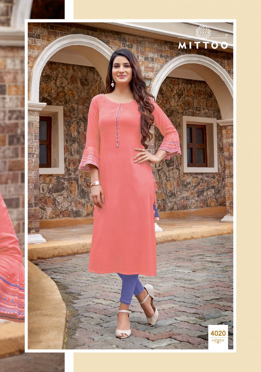 Mittoo Mayurika Vol 3 Rayon Fancy Embroidery Kurti Catalog