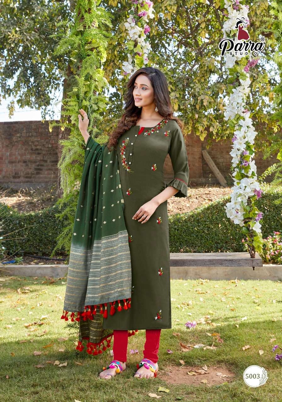 Parra Studio Chunnri Vol 5 Designer Maslin Kurti With Dupatta Catalog