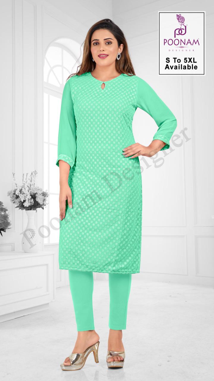 Poonam Rangrani Designer Georgette Kurti Catalog