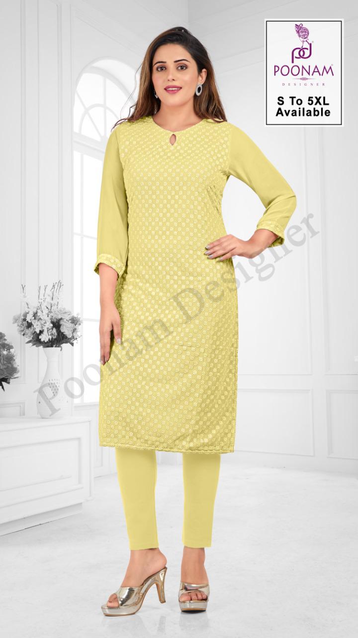 Poonam Rangrani Designer Georgette Kurti Catalog