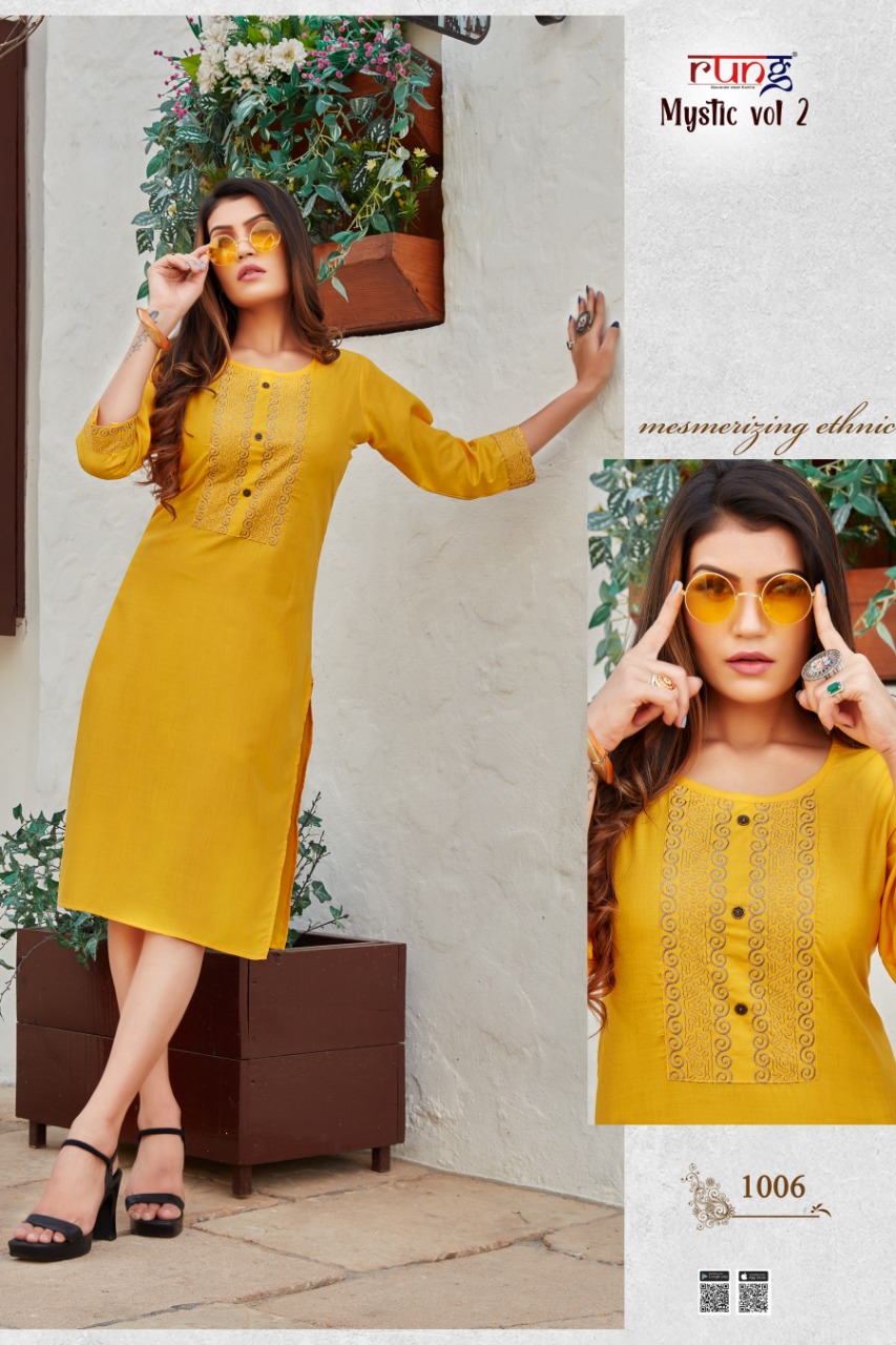 Rung  Mystic Vol 2 Casual Wear Printed Kurti Collection
