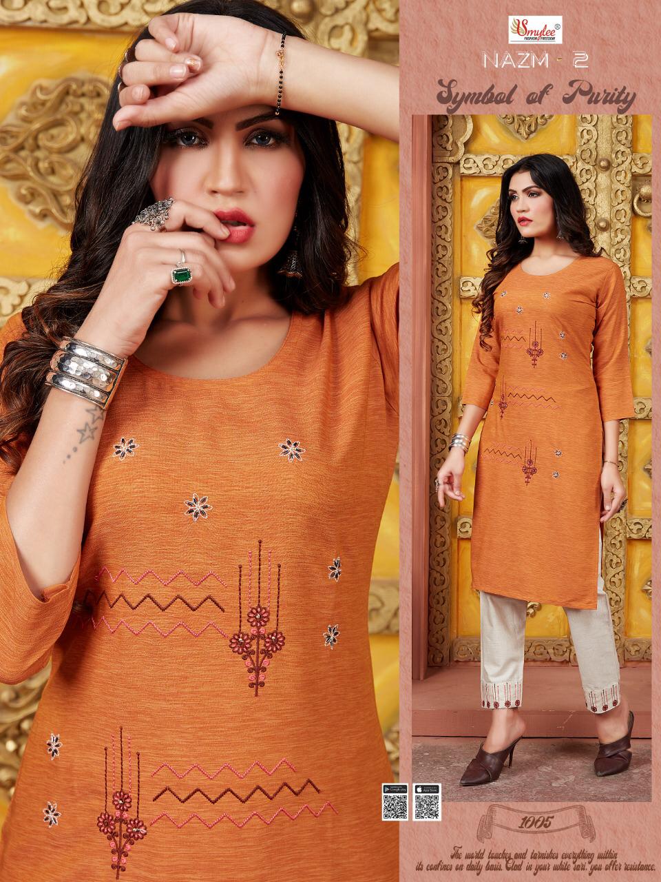 Rung Nazm Vol  2 Designer Kurti With Bottom Catalogue