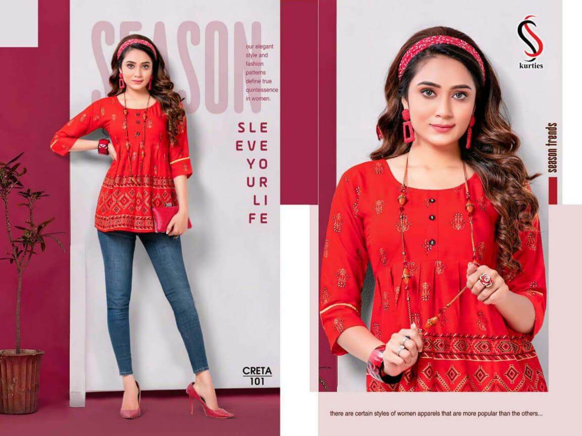 Ss Creta Rayon Fancy Western Top Catalog