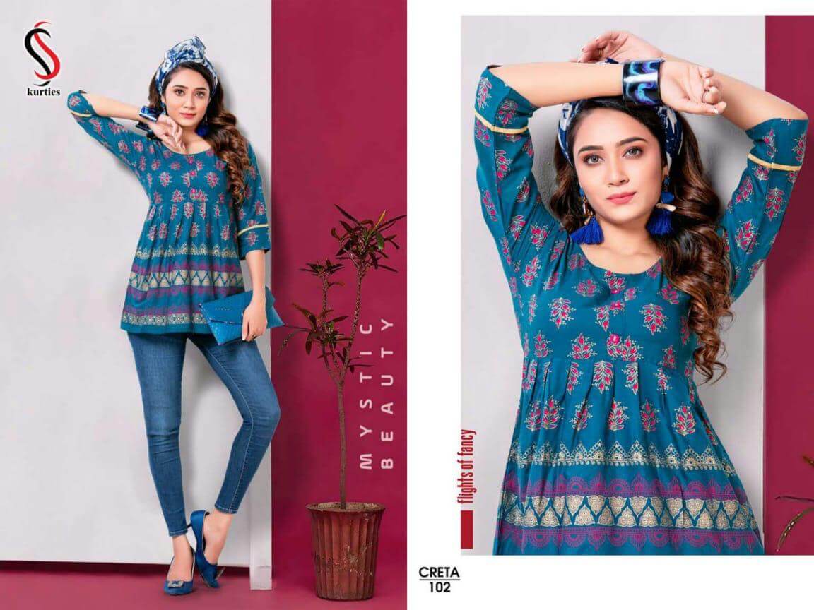 Ss Creta Rayon Fancy Western Top Catalog