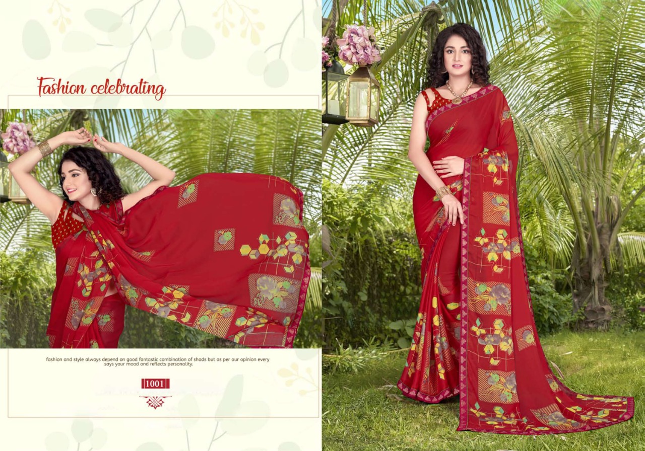 Saroj Aradhya China Chiffon Printed Saree Catalog