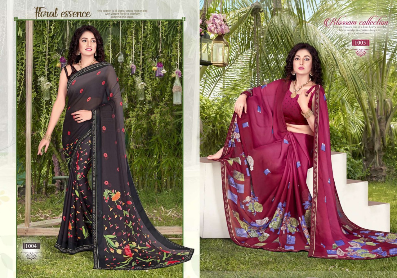 Saroj Aradhya China Chiffon Printed Saree Catalog