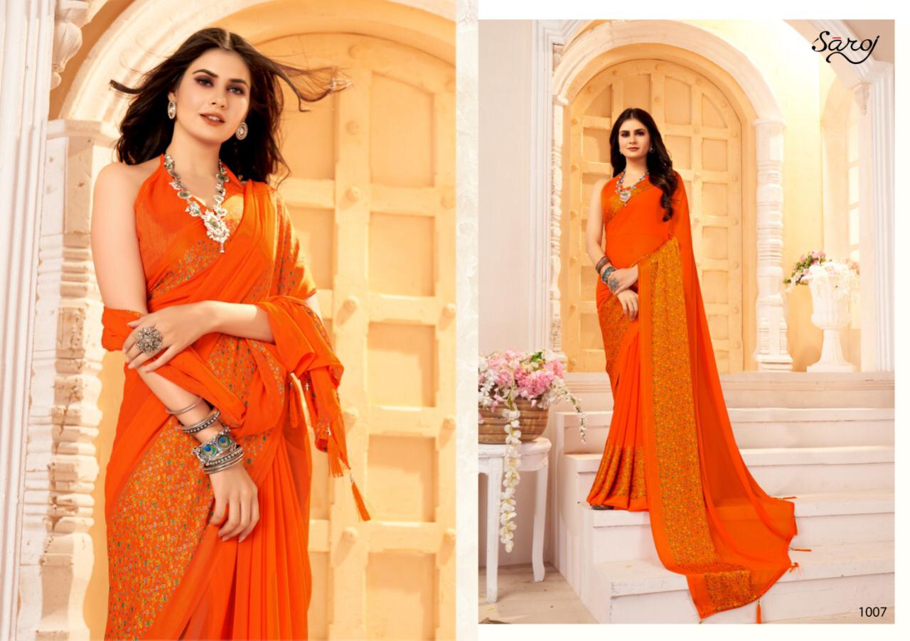 Saroj Suhani Soft Georgette Festive Wear Saree Catalog