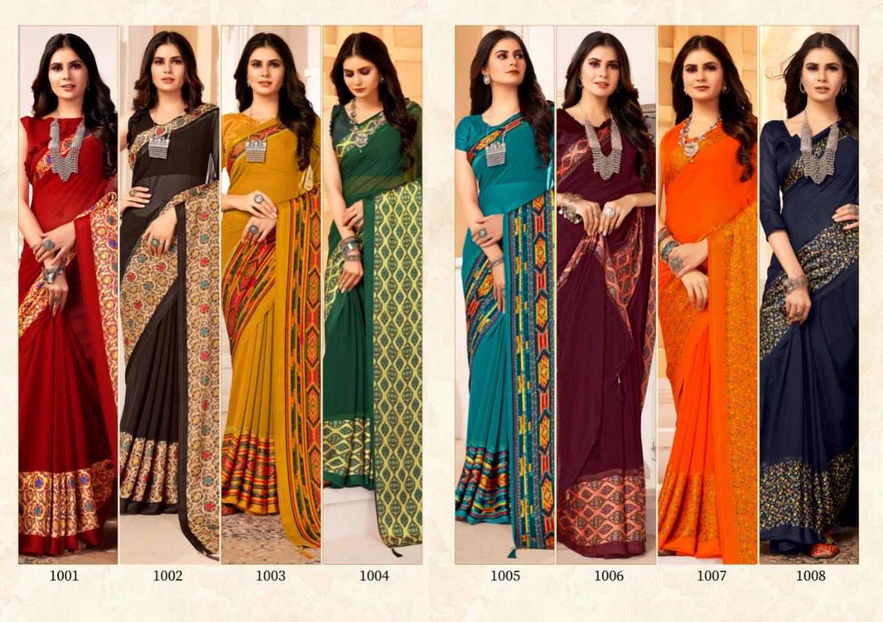 Saroj Suhani Soft Georgette Festive Wear Saree Catalog