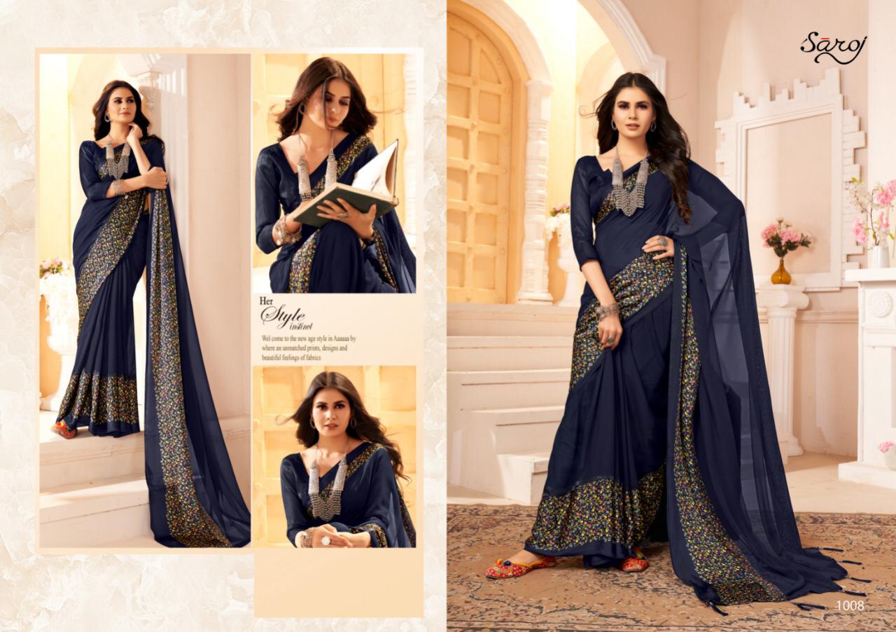 Saroj Suhani Soft Georgette Festive Wear Saree Catalog