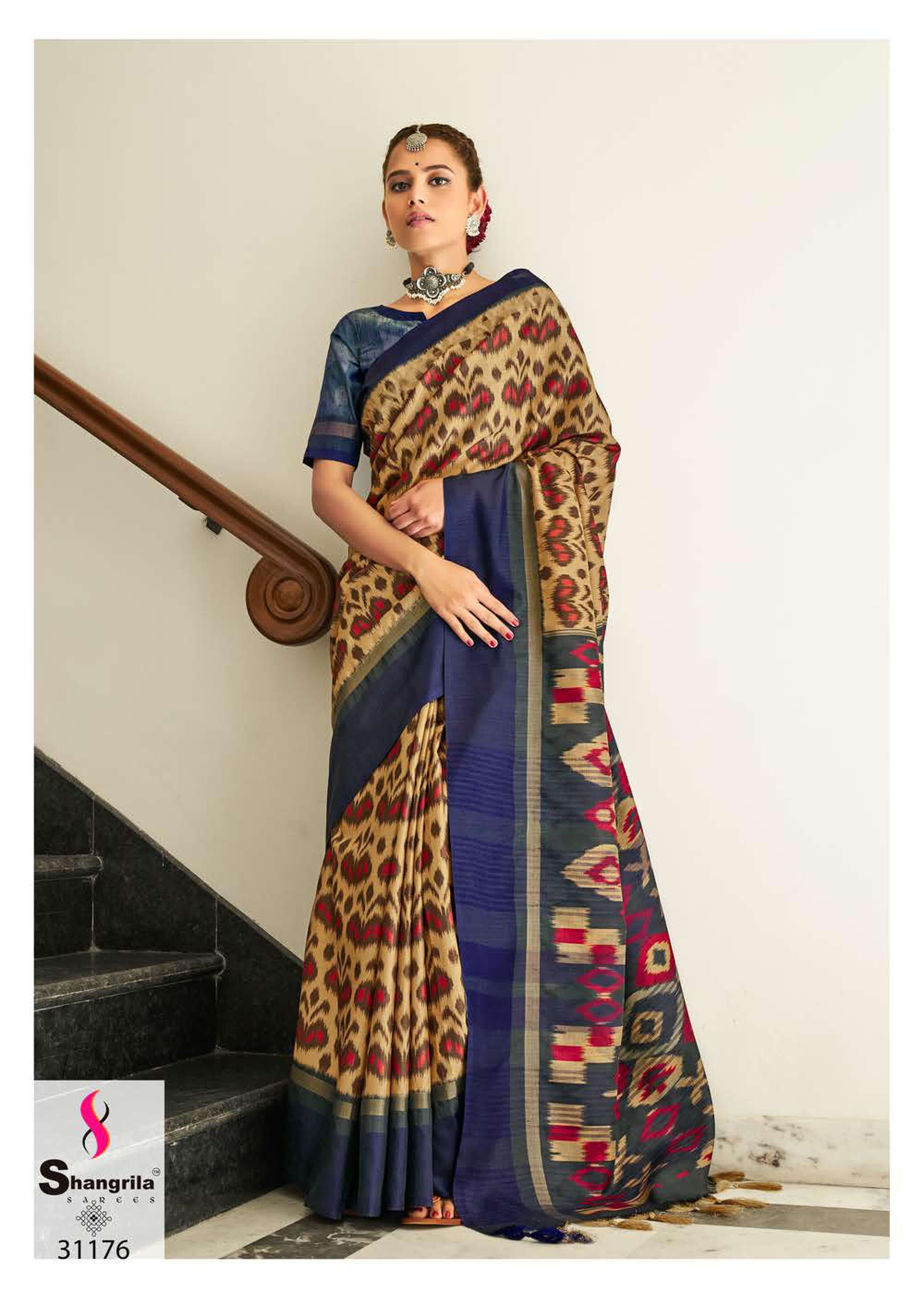 Shangrila Real Pochampally Silk Designer Silk Weaving Saree  Catalog
