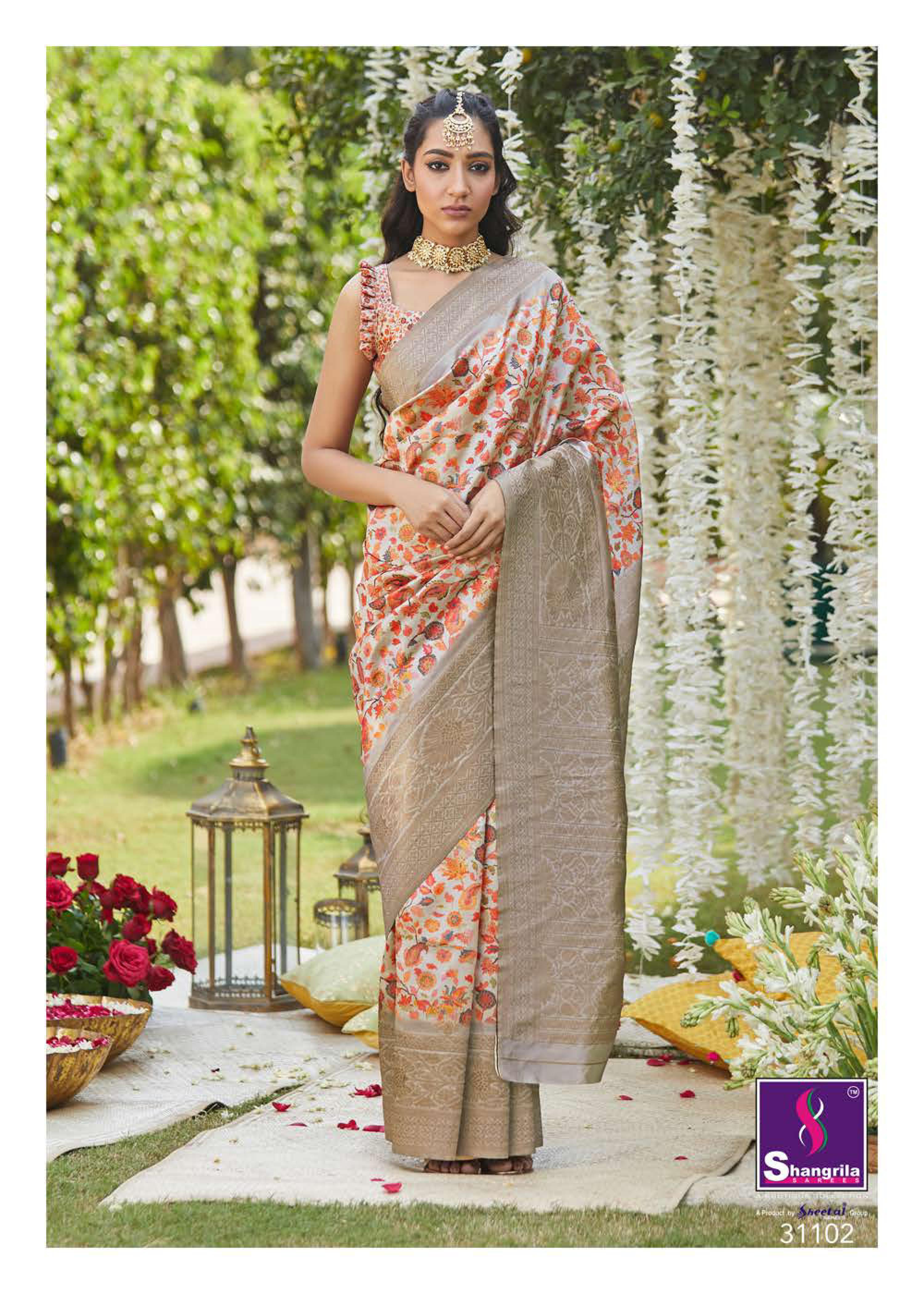 Shangrila Rich Kashmiri Digital Designer Ethnic Wear Saree Catalog