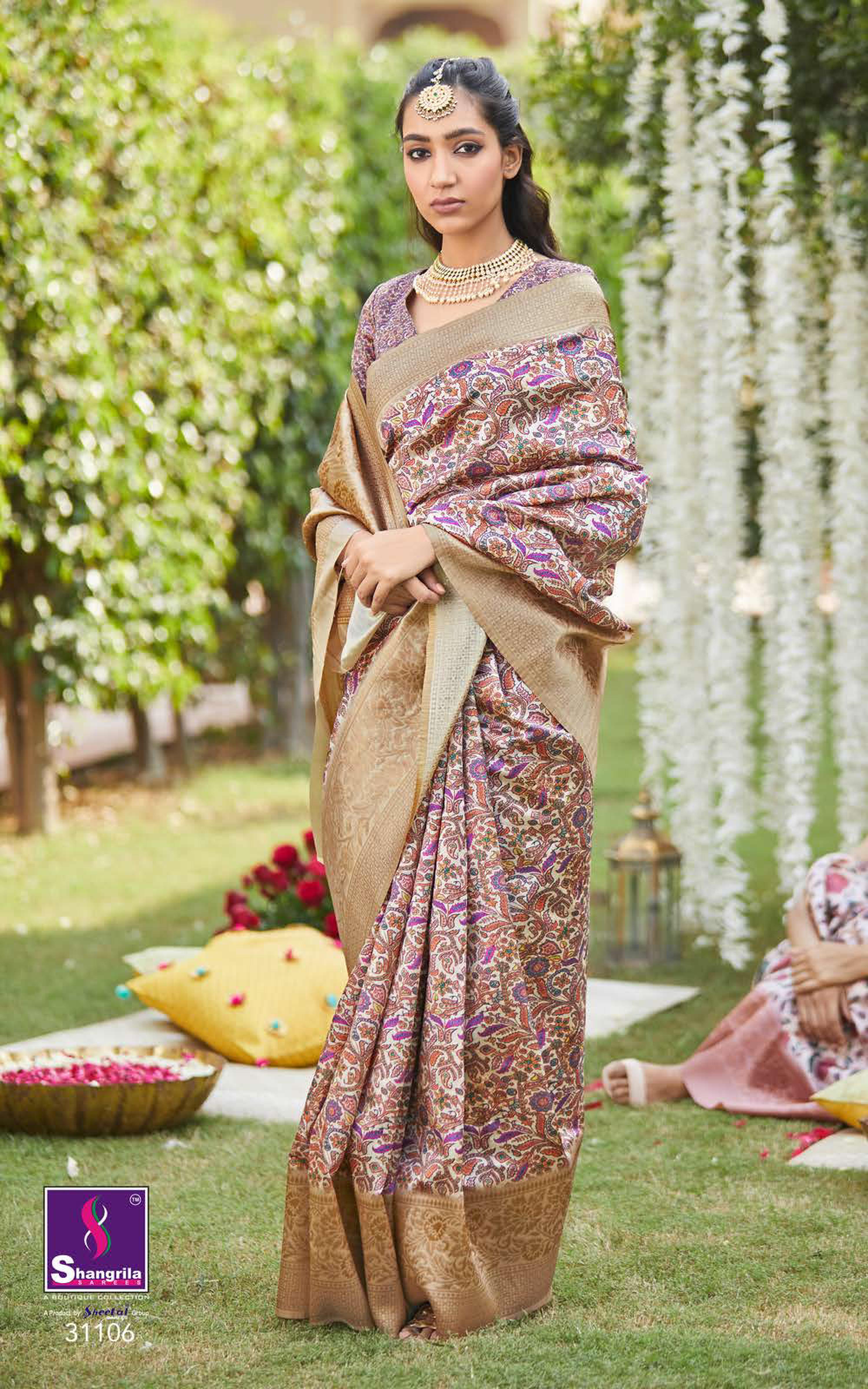 Shangrila Rich Kashmiri Digital Designer Ethnic Wear Saree Catalog