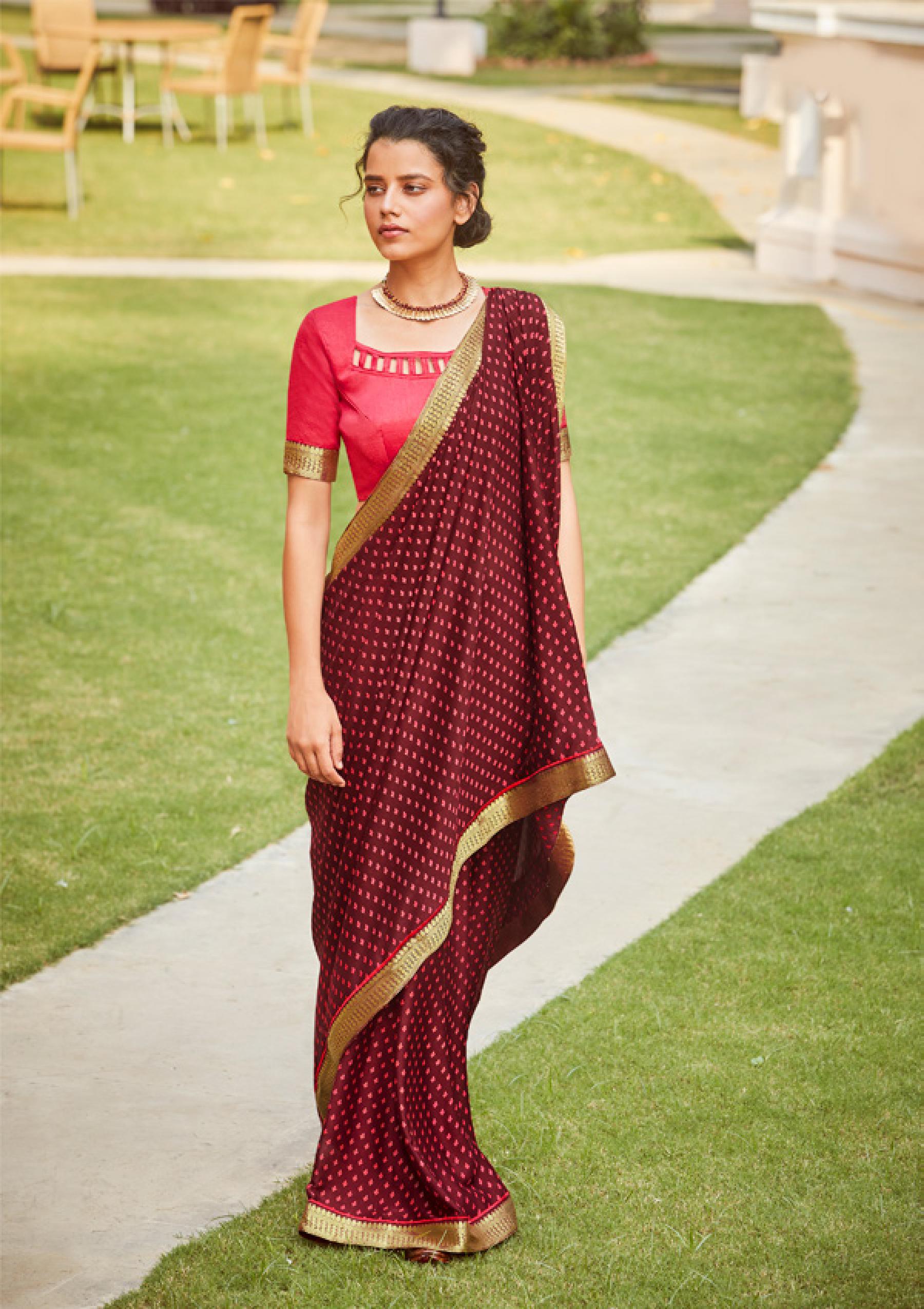 Shangrila Veronica Georgette Fancy Ethnic Wear Saree Catalog
