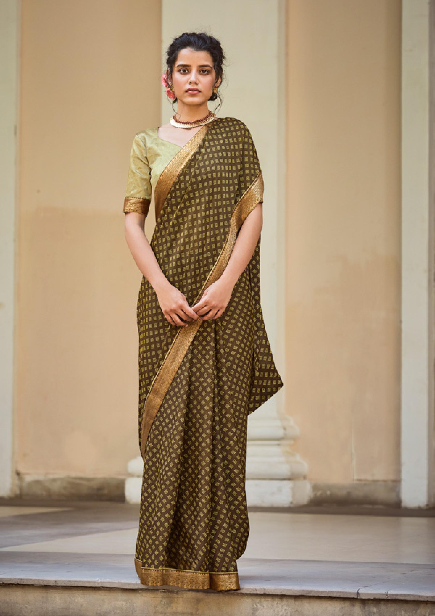 Shangrila Veronica Georgette Fancy Ethnic Wear Saree Catalog