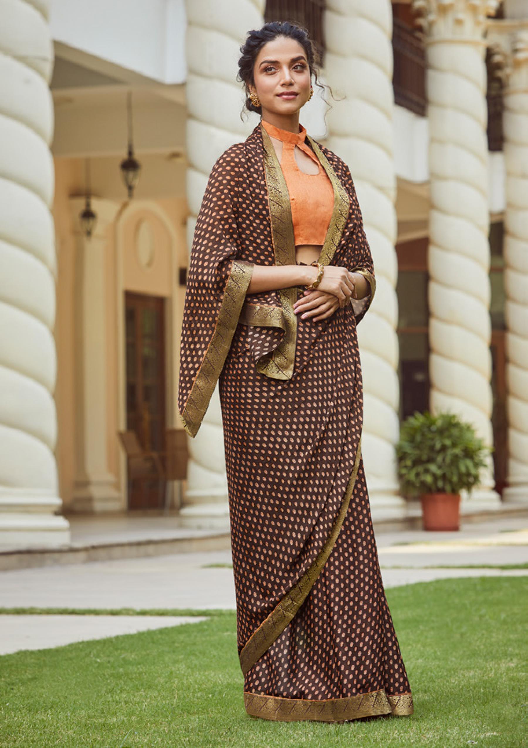 Shangrila Veronica Georgette Fancy Ethnic Wear Saree Catalog