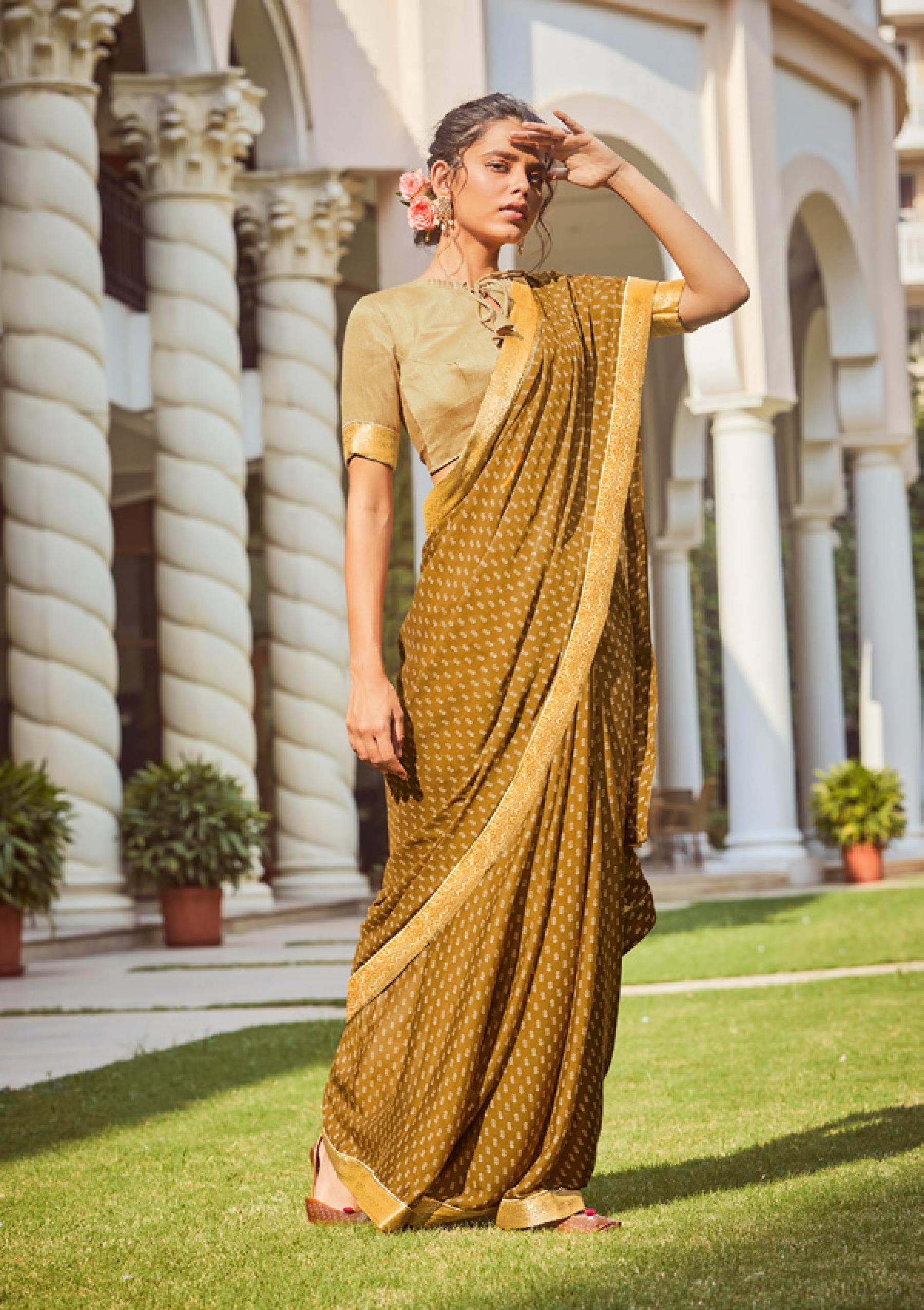 Shangrila Veronica Georgette Fancy Ethnic Wear Saree Catalog