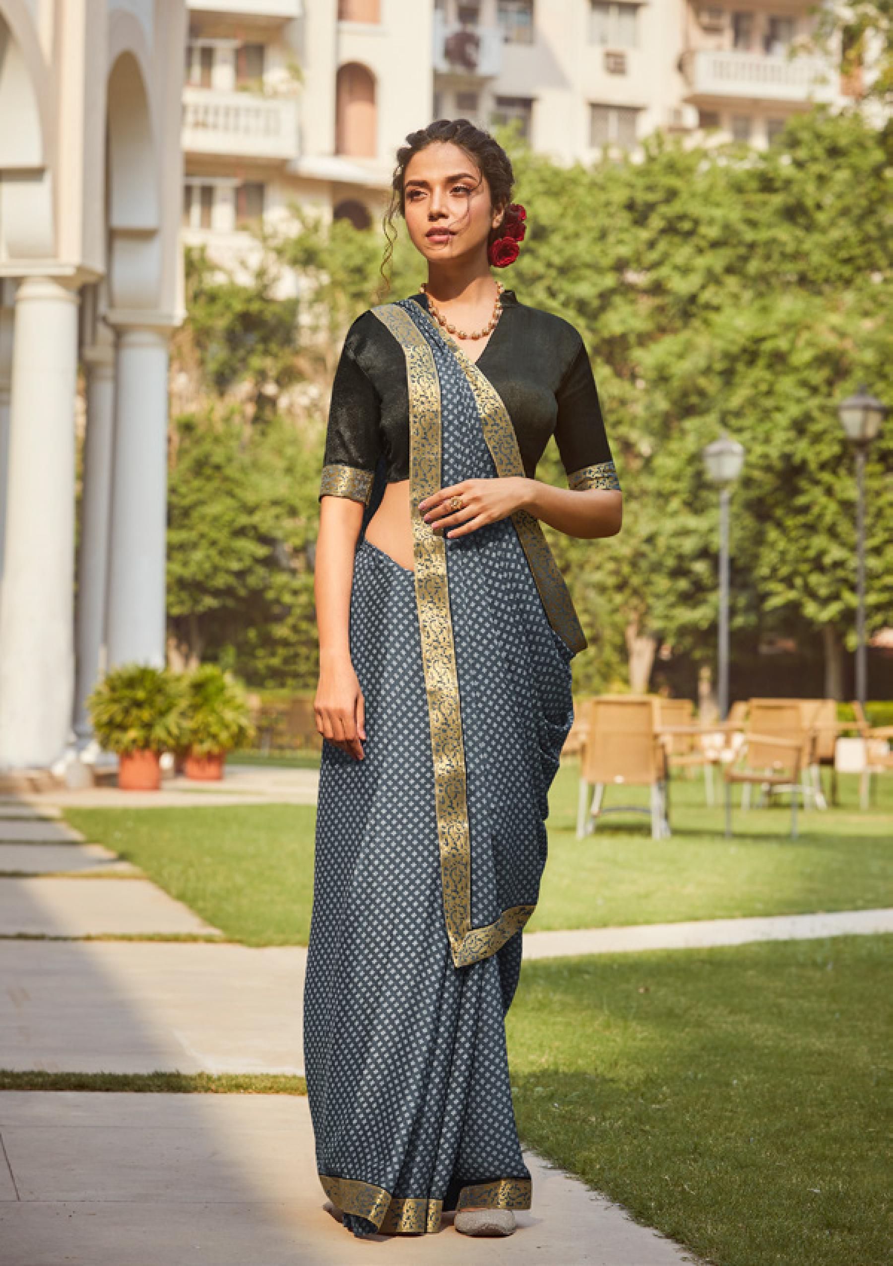 Shangrila Veronica Georgette Fancy Ethnic Wear Saree Catalog