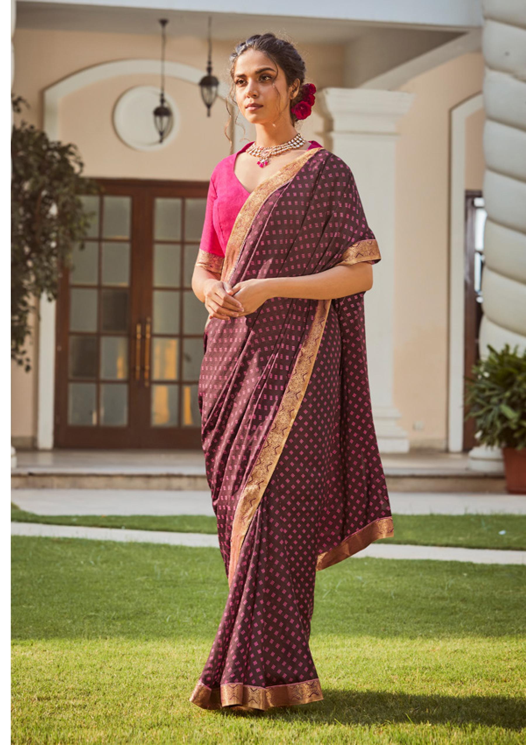 Shangrila Veronica Georgette Fancy Ethnic Wear Saree Catalog