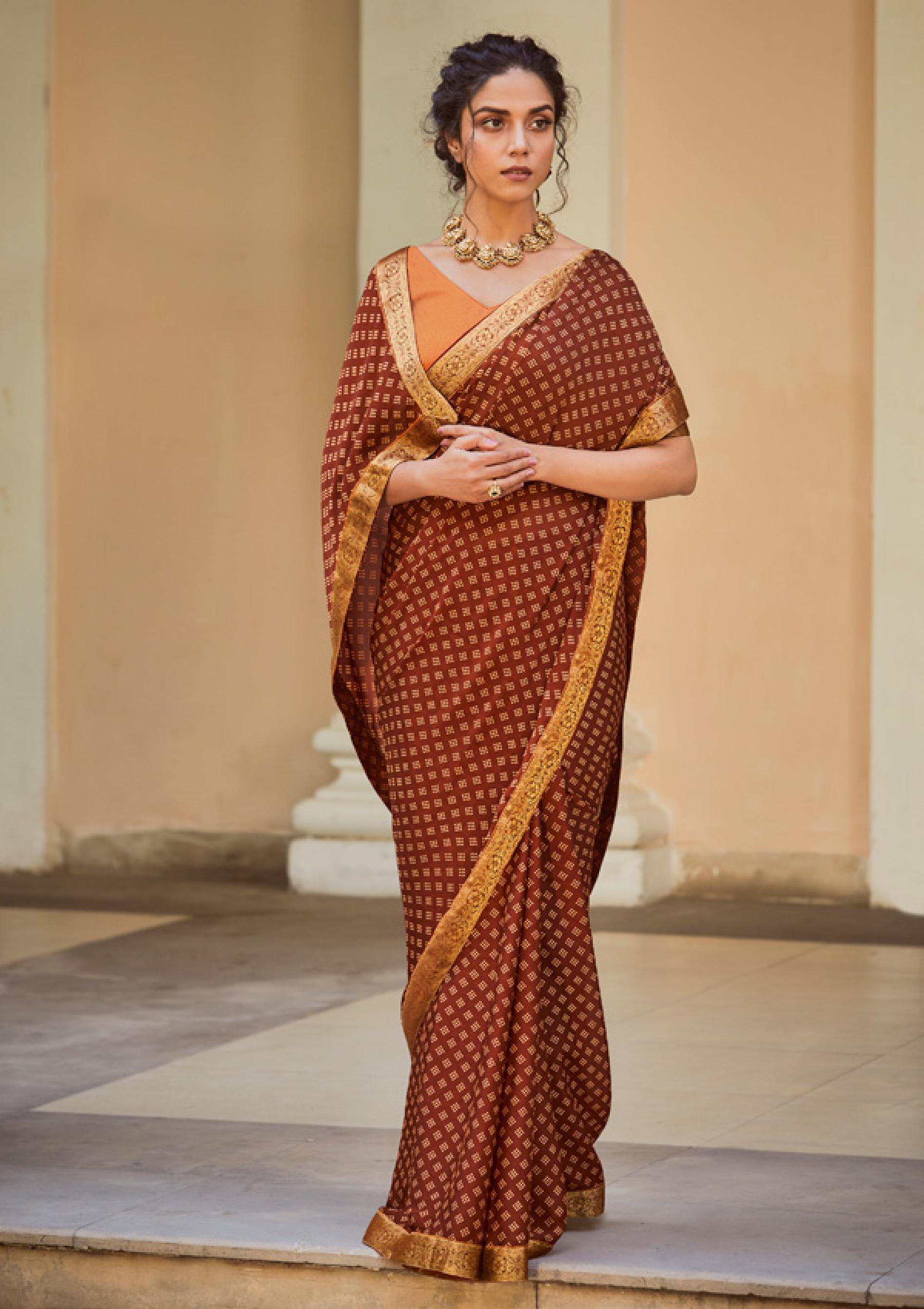Shangrila Veronica Georgette Fancy Ethnic Wear Saree Catalog