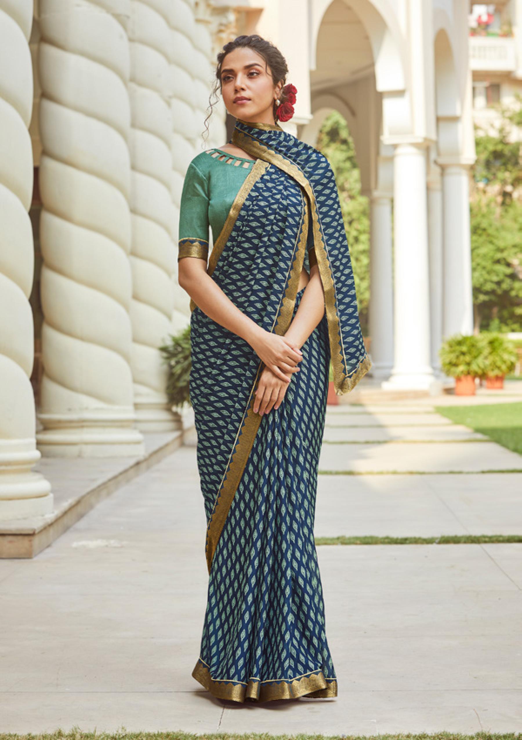 Shangrila Veronica Georgette Fancy Ethnic Wear Saree Catalog