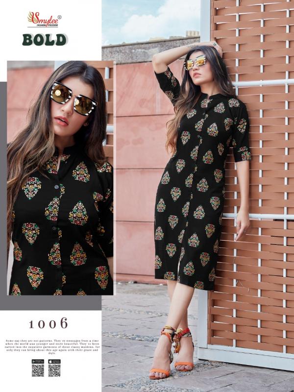 Smylee Bold Rayon Fancy Handwork Kurti Catalog