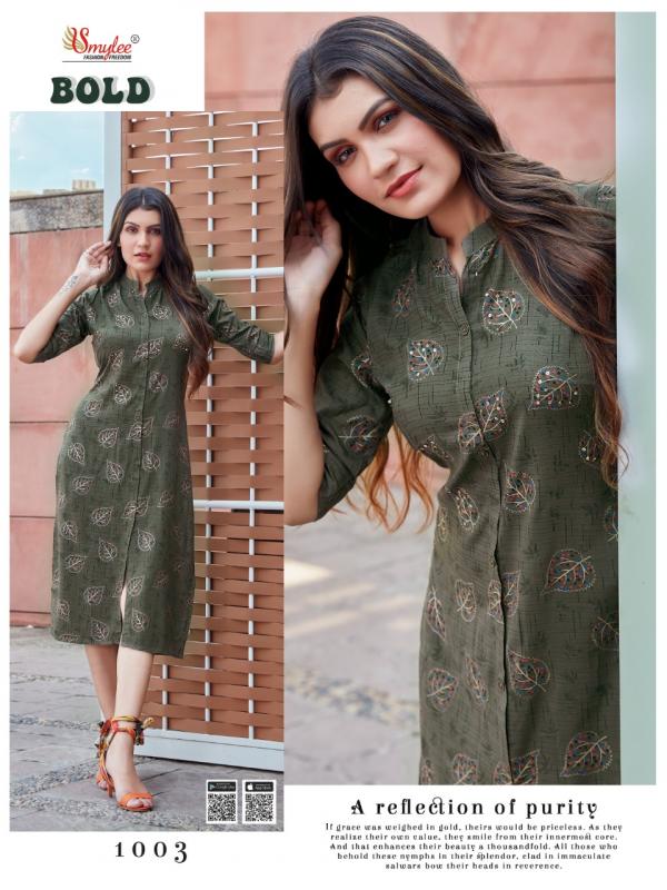 Smylee Bold Rayon Fancy Handwork Kurti Catalog
