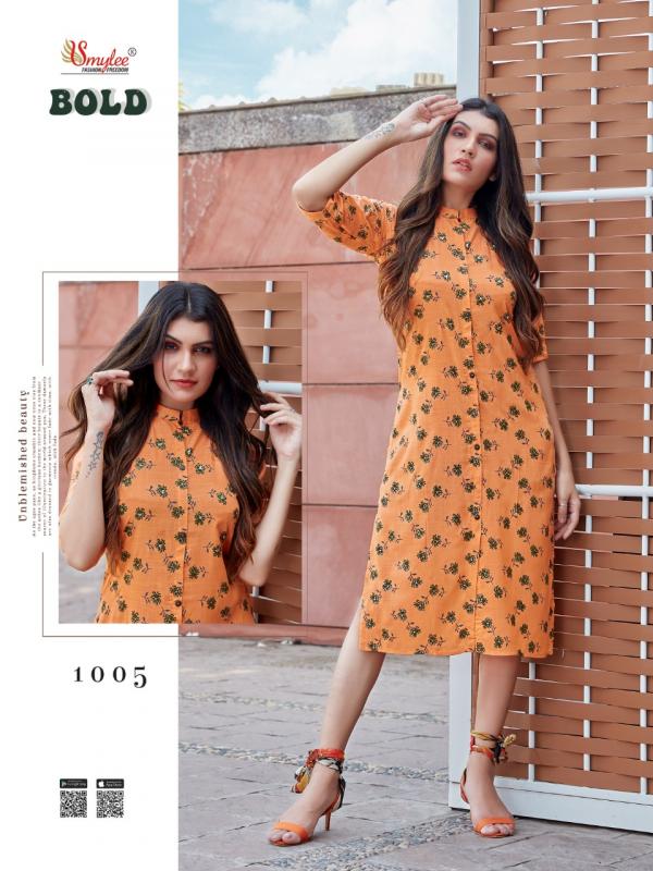 Smylee Bold Rayon Fancy Handwork Kurti Catalog