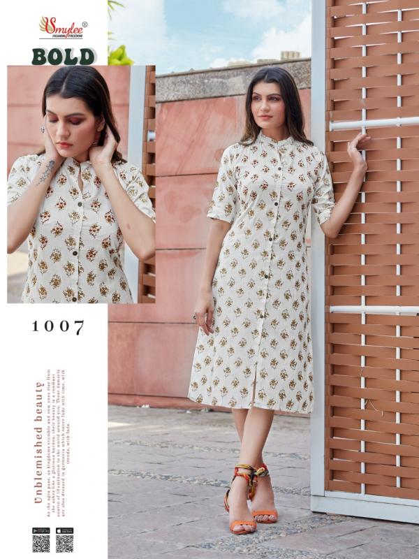 Smylee Bold Rayon Fancy Handwork Kurti Catalog