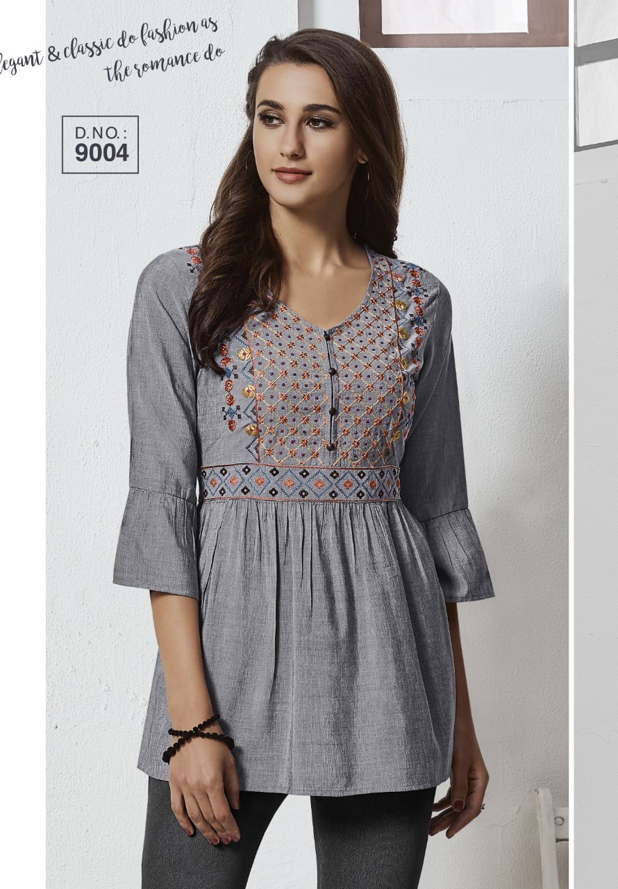 Tunic House Nek Designer Short Top Kurti Catalog