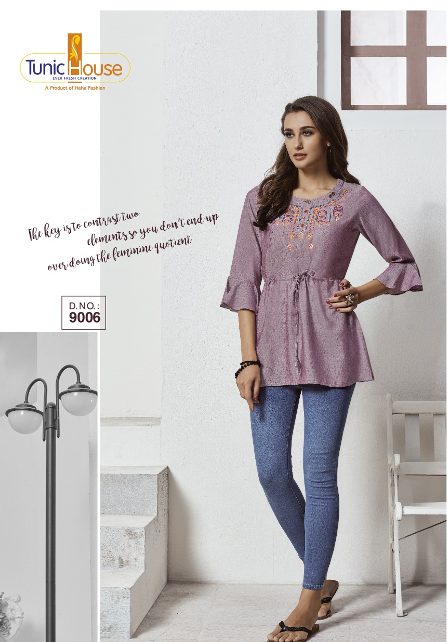 Tunic House Nek Designer Short Top Kurti Catalog