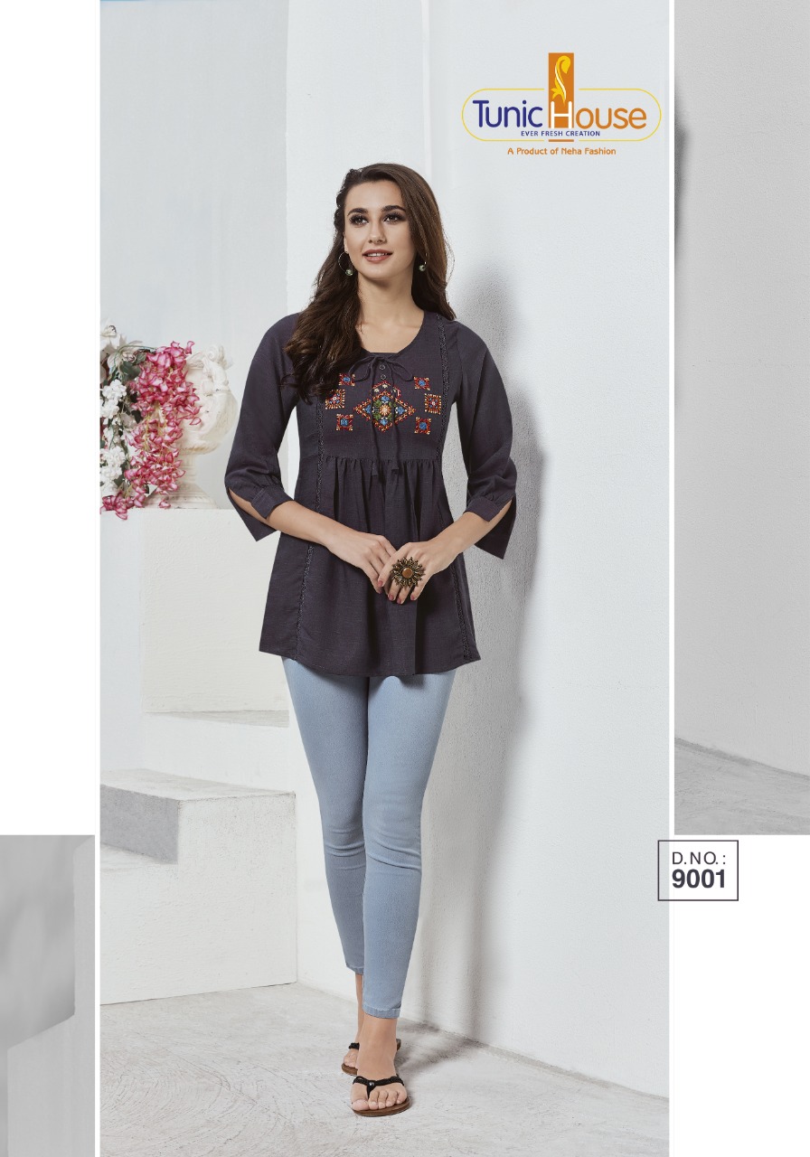 Tunic House Nek Designer Short Top Kurti Catalog
