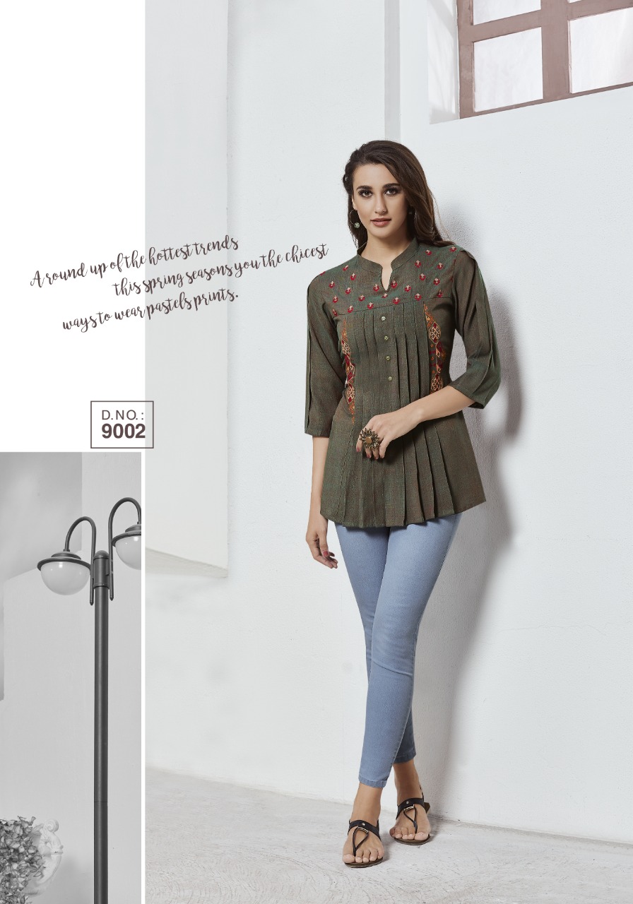 Tunic House Nek Designer Short Top Kurti Catalog