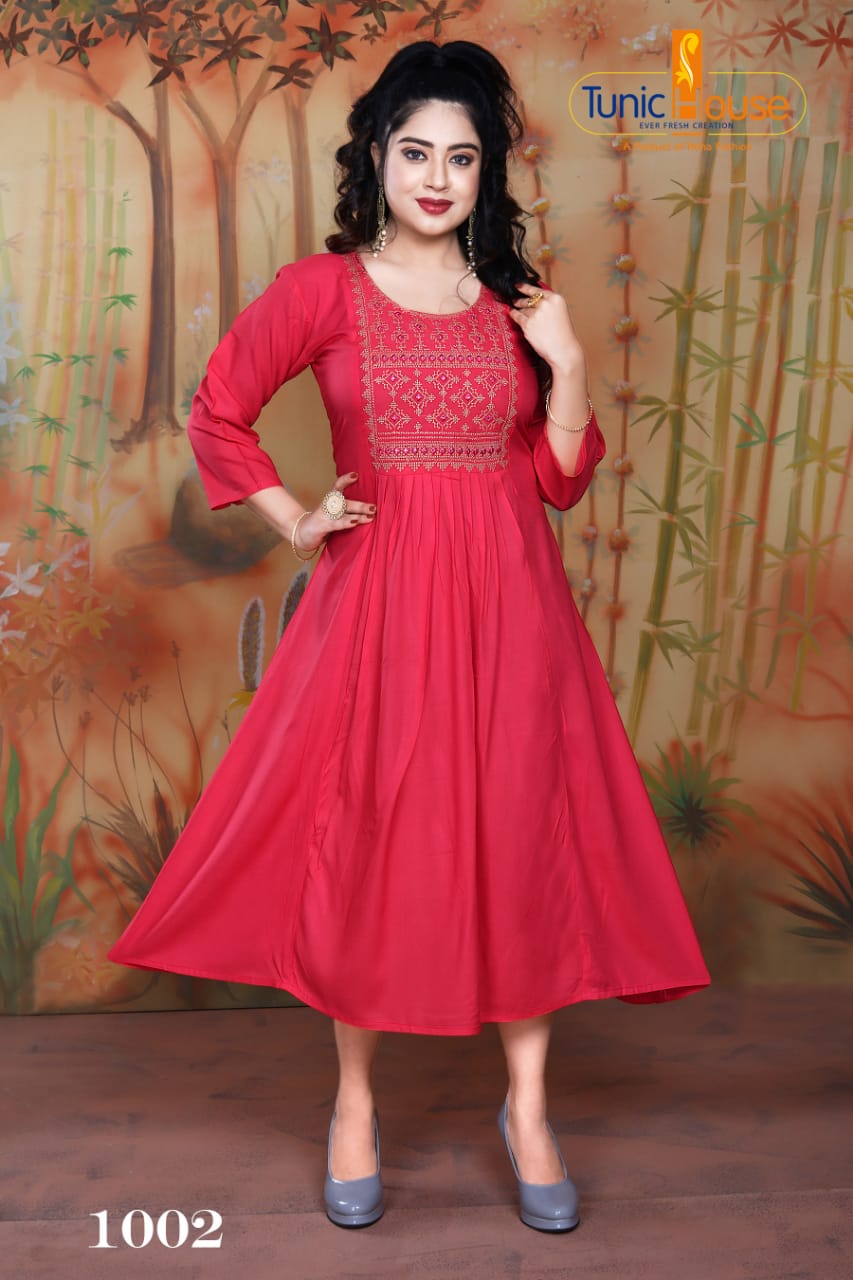 Tunic House Nek-nx Designer Rayon Fancy Kurti Catalog