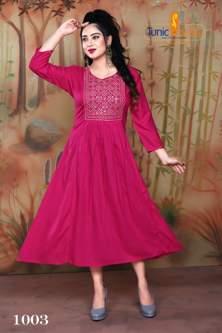 Tunic House Nek-nx Designer Rayon Fancy Kurti Catalog