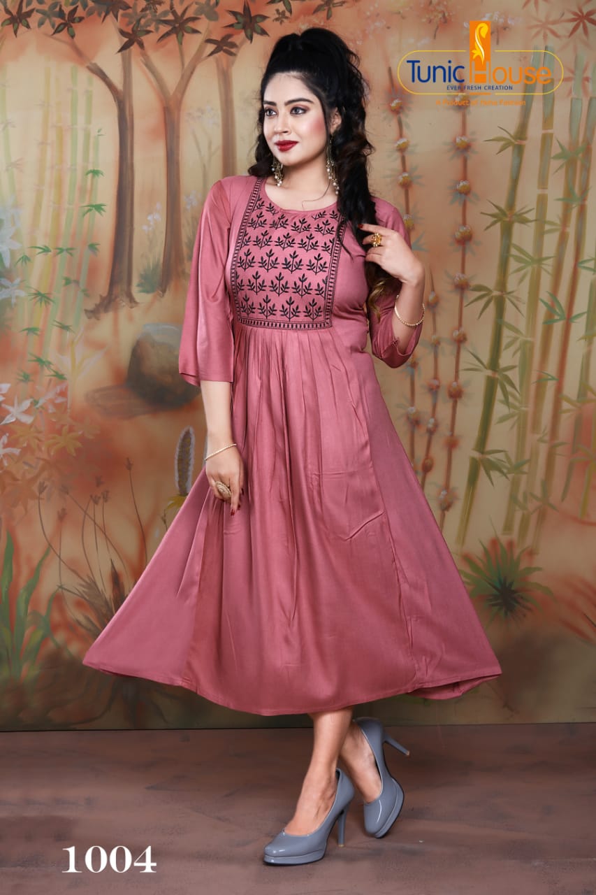 Tunic House Nek-nx Designer Rayon Fancy Kurti Catalog