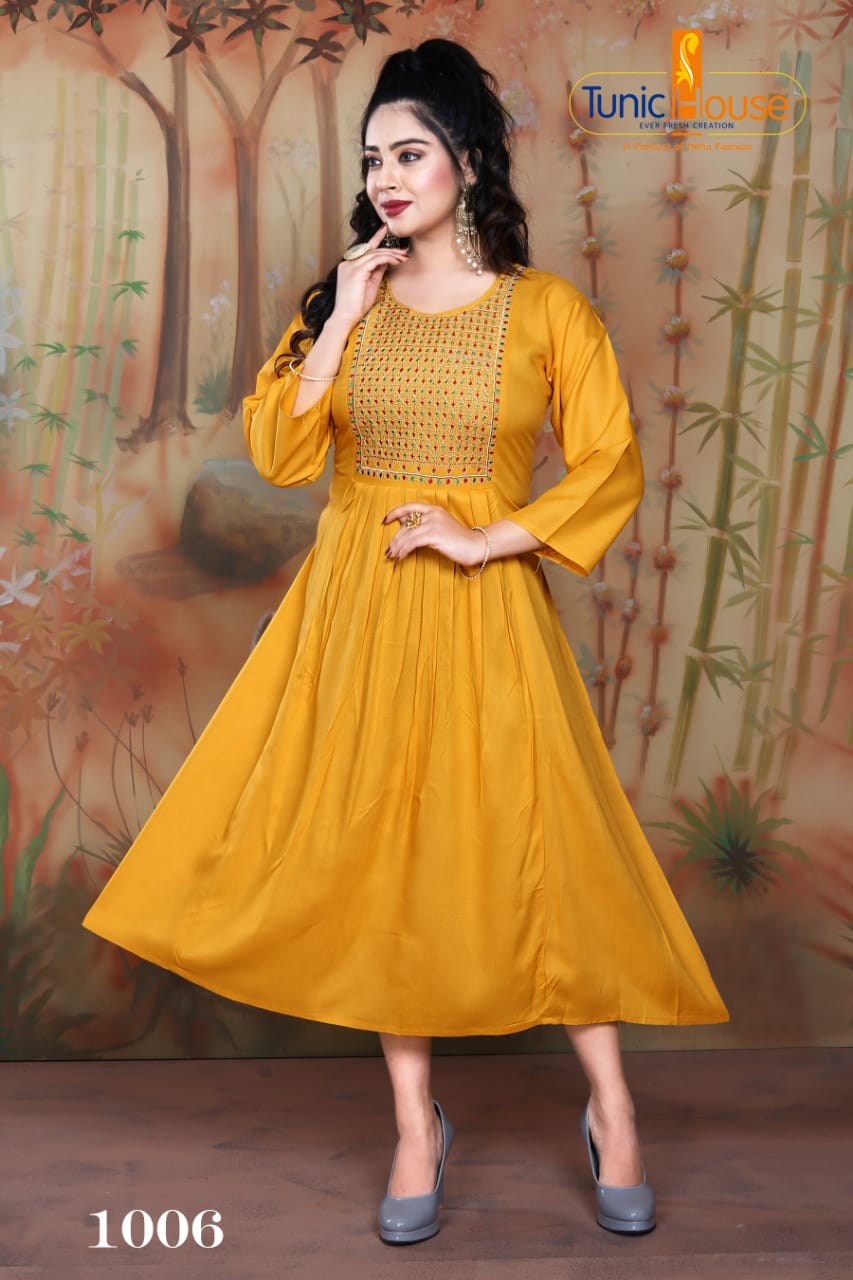 Tunic House Nek-nx Designer Rayon Fancy Kurti Catalog